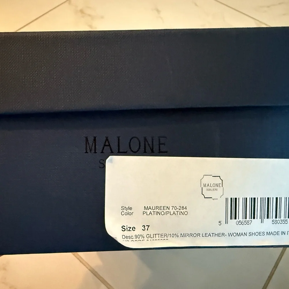 NIB Malone Souliers Glitter and Mirror Leather Shoes - Picture 10 of 10